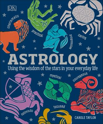 Astrology book cover with bright colored illustrations of star signs